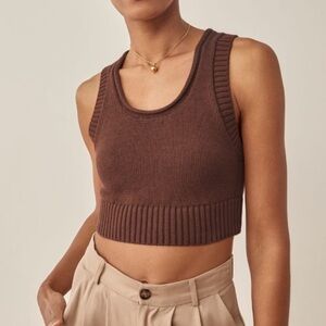 Reformation Norma Cotton Cropped Sweater Tank